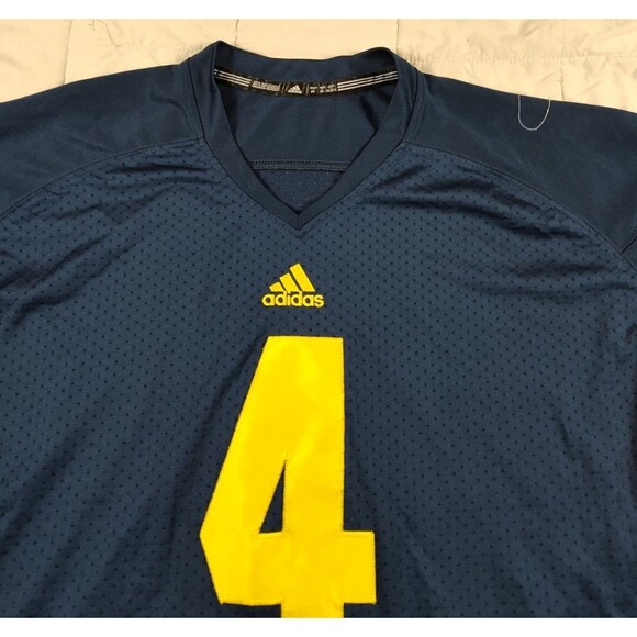 Vintage Michigan Wolverines Jersey Men's 2XL Blue #4 Adidas Jim Harbaugh - Picture 5 of 13
